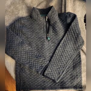 J CREW Crewcuts Navy Quilted Knit quarter zip pullover, M (8-9)